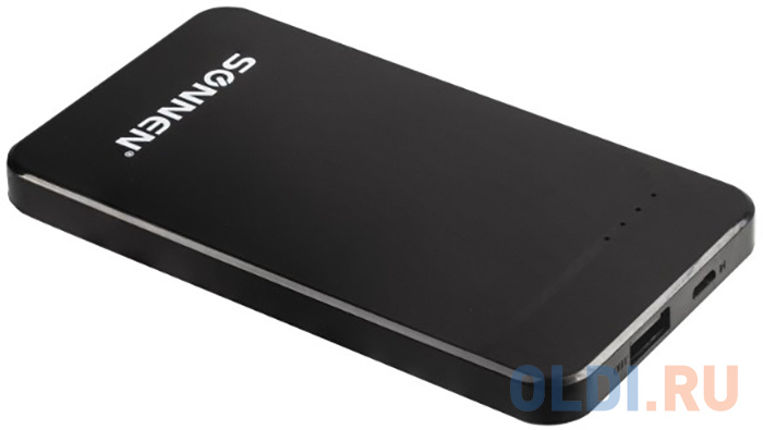 

Аккумулятор внешний SONNEN POWERBANK V3801, 4000 mAh, литий-полимерный, черный, 262751