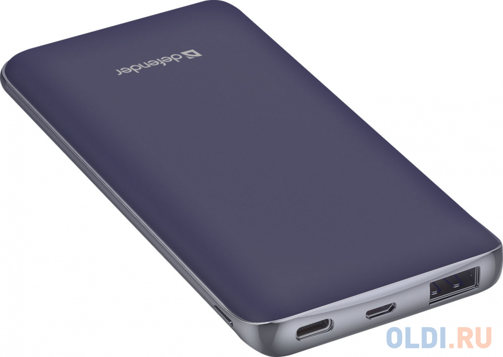 

Defender Внешний аккумулятор ExtraLife 8000S 1USB, 8000mAh, 2.1A,2 входа (83667, Фиолетовый