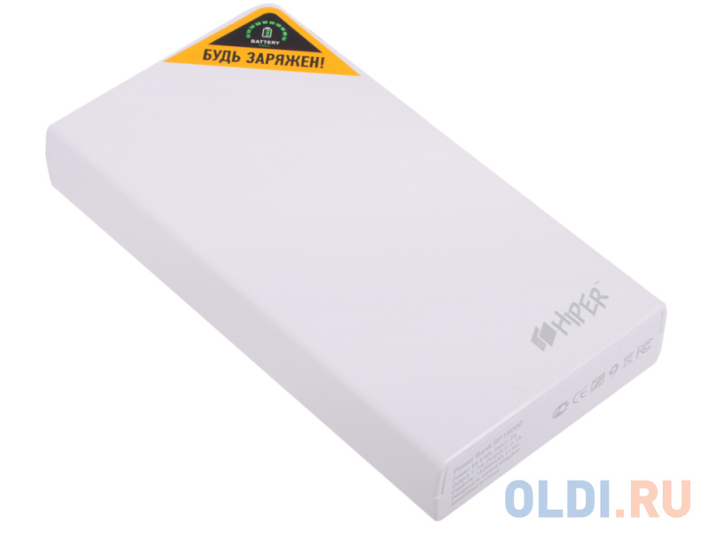 

Внешний аккумулятор Hiper RP15000 Белый, 15000mAh, 2xUSB 2.1A, Li-Ion, индикатор заряда