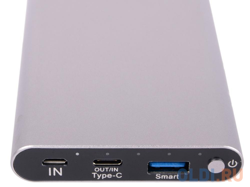 Портативное зарядное устройство Buro RB-10000-QC3.0-I&O 10000мАч серый фото