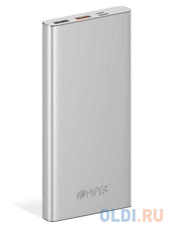 

Внешний аккумулятор Hiper MPX10000 Li-Pol 10000mAh 3A+3A+1A серебристый 2xUSB