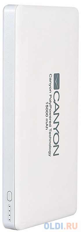 

Зарядное устройство CANYON CNS-TPBP15W 15000mAh Li-pol, Smart IC, In 5V/2A, Out 5V/2A(Max), Белый