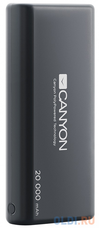 

Зарядное устройство CANYON CNS-CPBP20B 20000mAh Li-pol, In 5V/2.1A, Out 5V/2.1A(Max), Smart IC, Черный, 3in1 кабель 0.3m