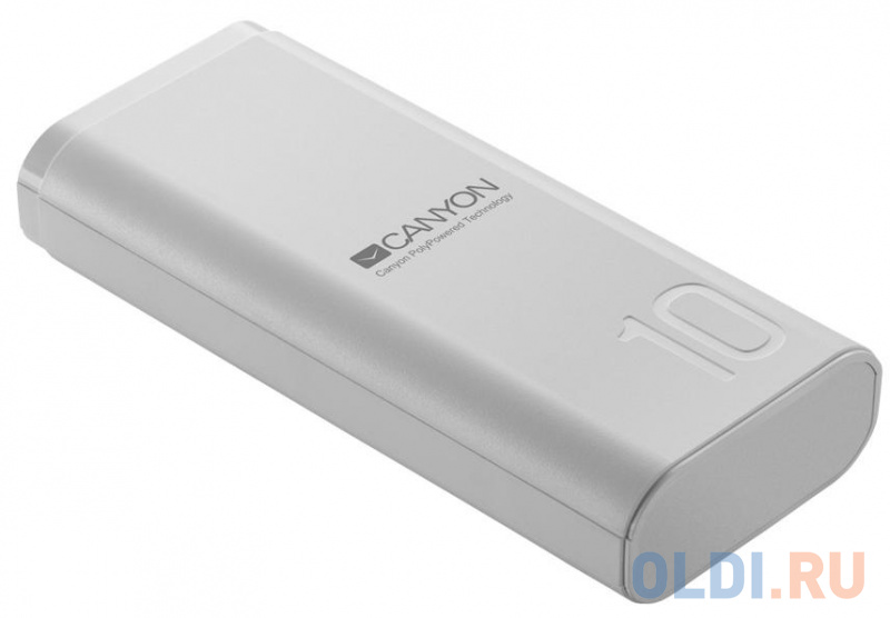 Зарядное устройство CANYON CNE-CPB010W 10000mAh Li-pol, In 5V/2A, Out 5V/2.1A,  Smart IC, Белый, кабель 0.25m, фото
