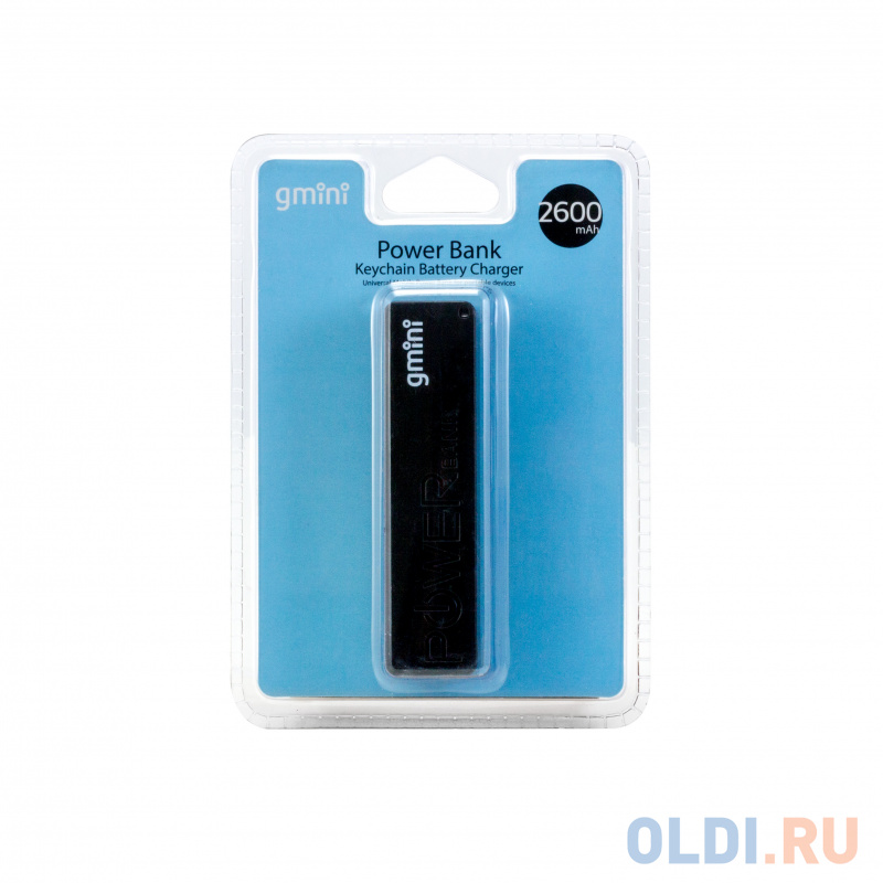 

Внешний аккумулятор Gmini GM-PB026-B, 2600mAh, чёрный