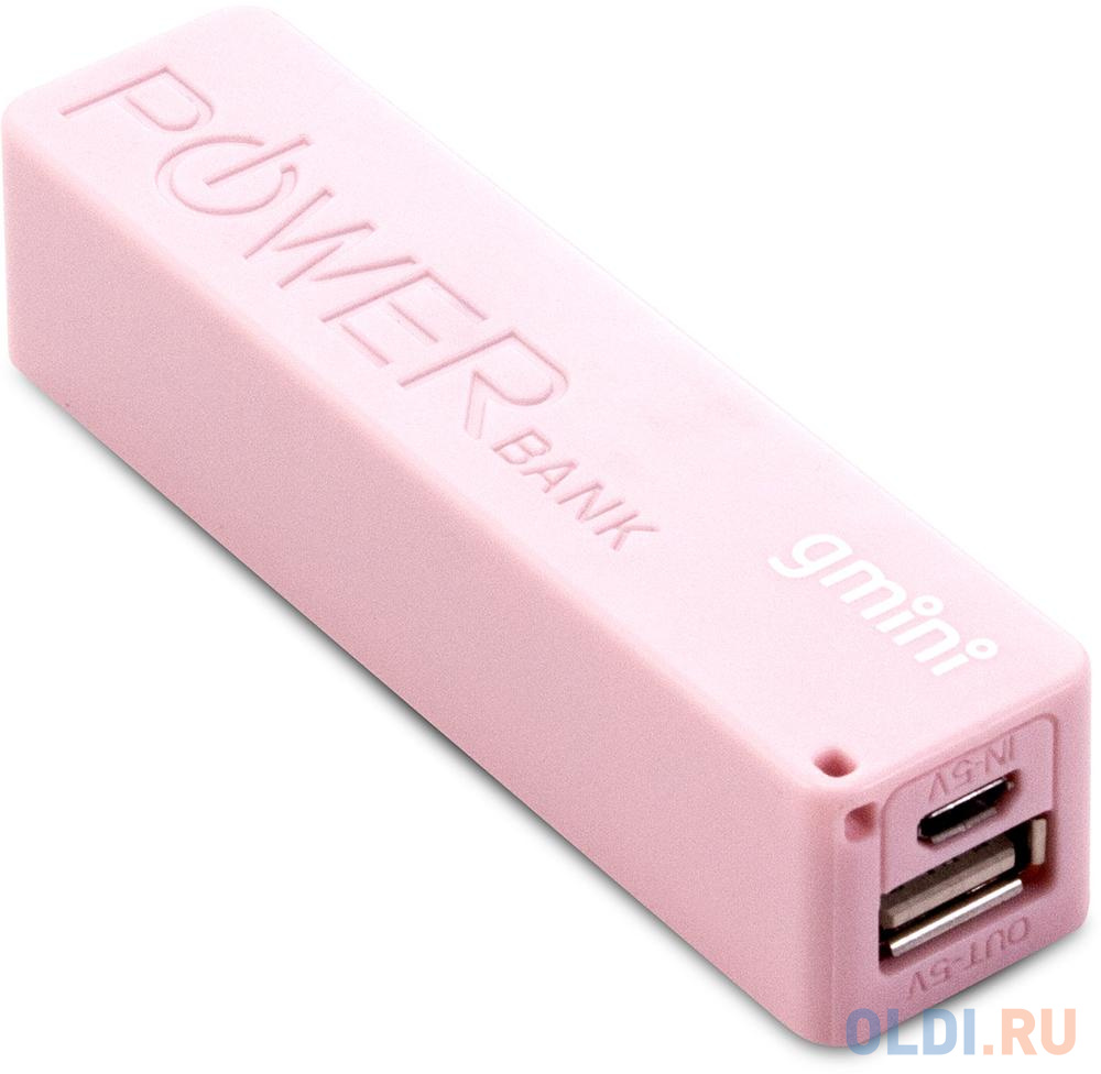 Внешний аккумулятор Gmini GM-PB026-P, 2600mAh, розовый фото