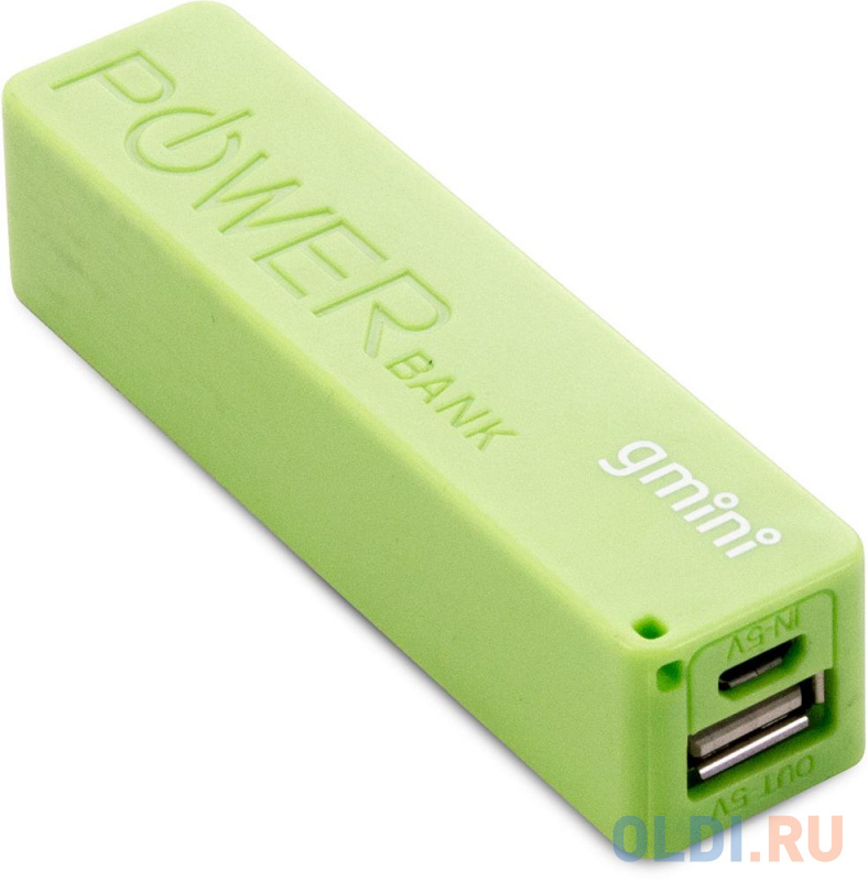 Внешний аккумулятор Gmini GM-PB026-G, 2600mAh, зелёный фото