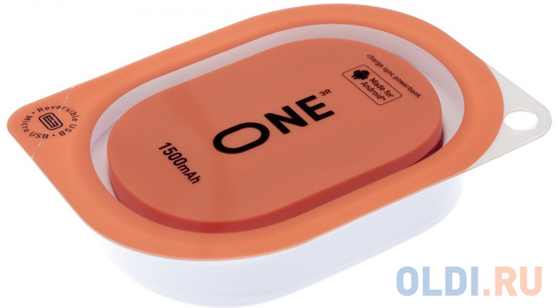 

Внешний аккумулятор Power Bank 1500 мАч One ONE_PB_ANDROID_CR коралловый