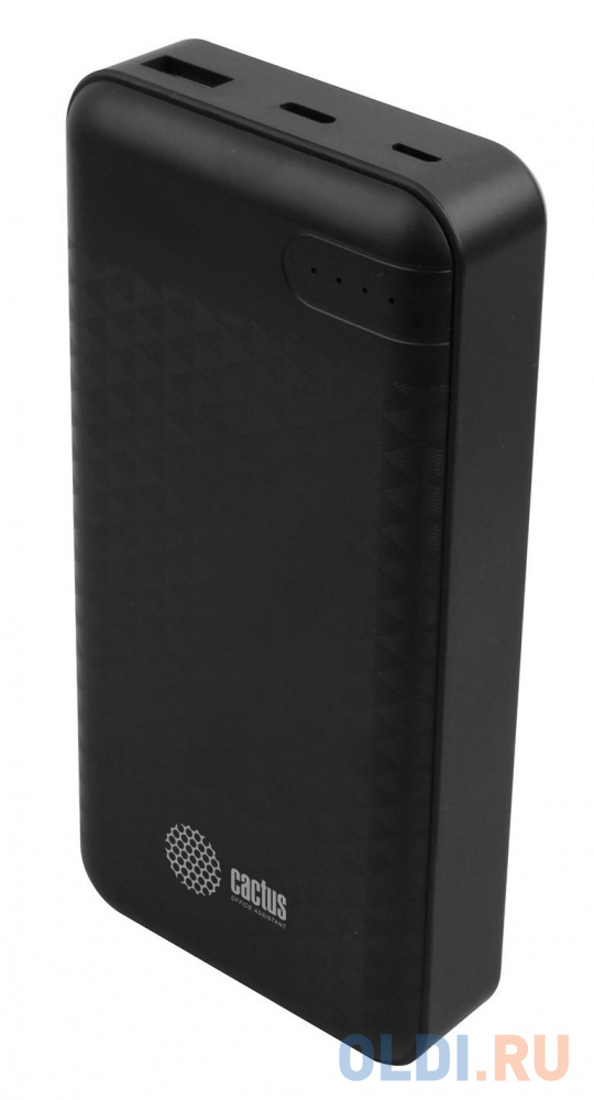 Мобильный аккумулятор Cactus CS-PBFSET-20000 Li-Pol 20000mAh 2.1A+2.1A черный 2xUSB материал пластик - фото 1