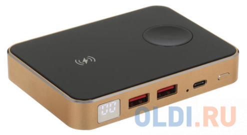 

Внешний аккумулятор Power Bank 10000 мАч Prestigio Graphene PD PPB112G_GD черный золотистый