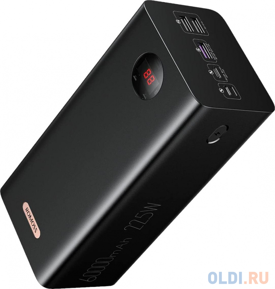 Внешний аккумулятор Power Bank 60000 мАч Romoss PEA60 черный, размер 180x84x66 мм - фото 2