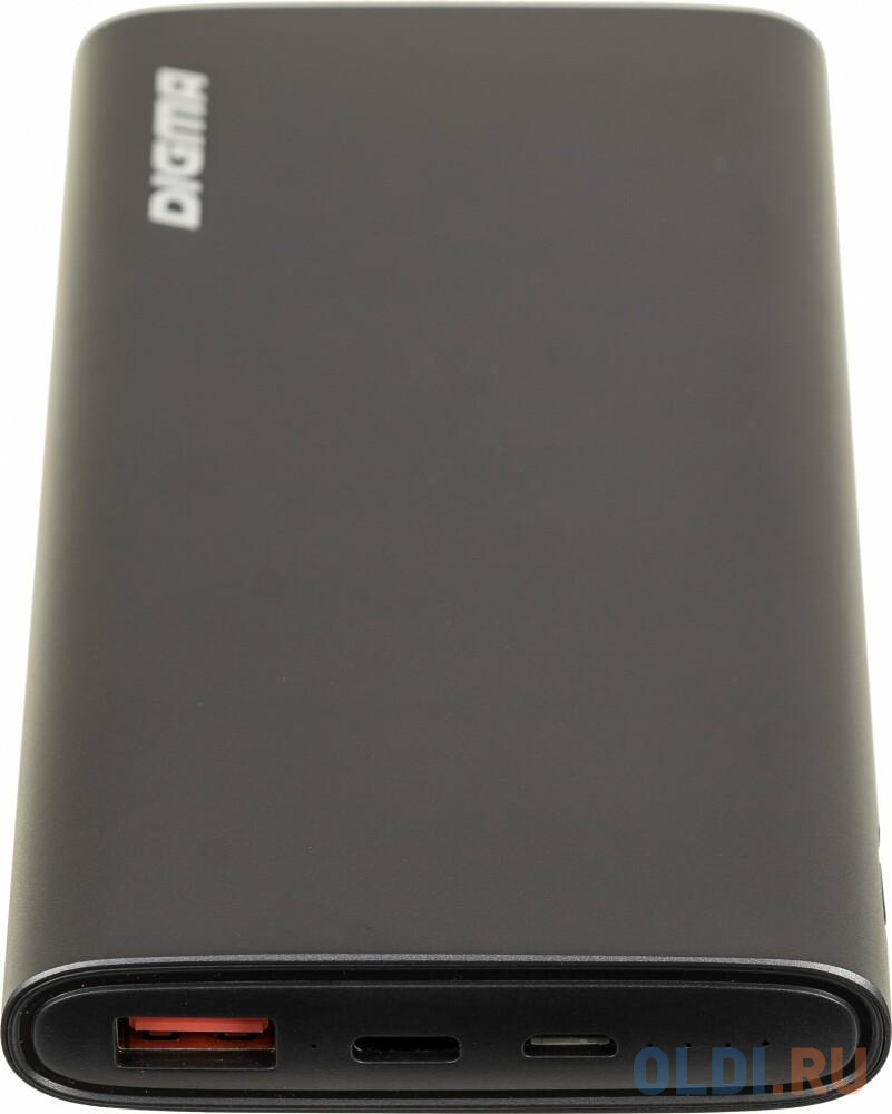 Внешний аккумулятор Power Bank 10000 мАч Digma DGPF10F серый DGPF10F20AGY, размер 70 x 142 x 16 мм - фото 2