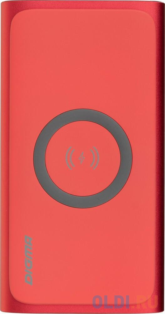 Внешний аккумулятор Power Bank 10000 мАч Digma DGPQ10G красный DGPQ10G22CRD, размер 71 x 135 x 18 мм - фото 2