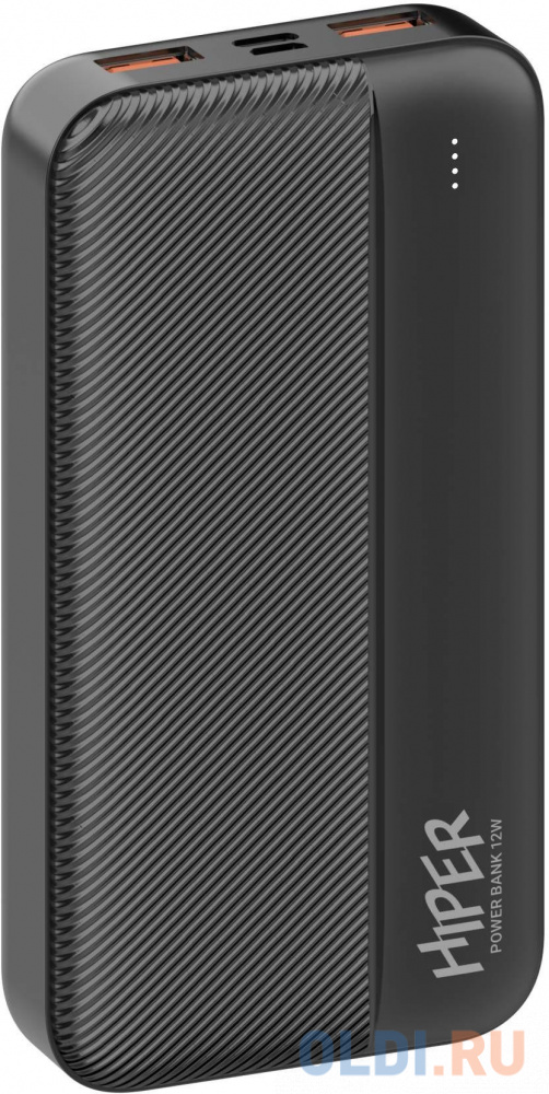 Внешний аккумулятор Power Bank 20800 мАч HIPER SM20000 черный, размер 69 x 137 x 28 мм