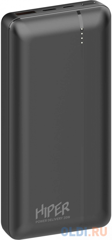 Внешний аккумулятор Power Bank 20000 мАч HIPER MX PRO 20000 черный, размер 67 x 142 x 28 мм - фото 3