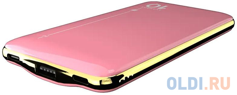 Внешний аккумулятор Power Bank 10000 мАч Lyambda Slim LP304 розовый, размер 128?65?13 мм - фото 4
