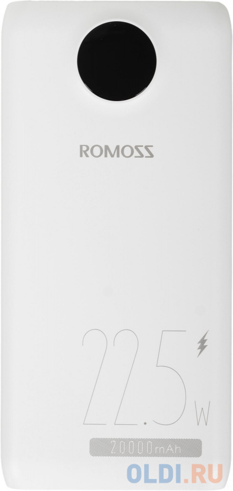 Внешний аккумулятор Power Bank 20000 мАч Romoss SW20PF белый, размер 81.2 х 168.5 х 23.8 мм - фото 2
