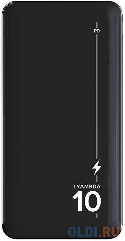 Внешний аккумулятор Power Bank 10000 мАч Lyambda Slim LP302 черный, размер 128х65х13 мм