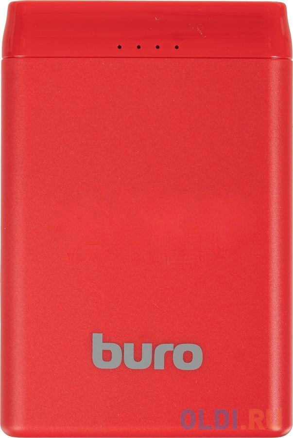 Внешний аккумулятор Power Bank 5000 мАч Бюрократ BP05B красный BP05B10PRD, размер 62 x 92 x 14 мм - фото 1