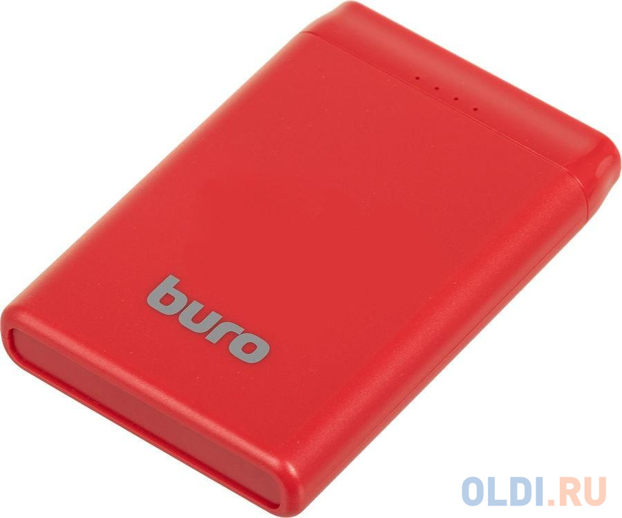 Внешний аккумулятор Power Bank 5000 мАч Бюрократ BP05B красный BP05B10PRD, размер 62 x 92 x 14 мм - фото 2
