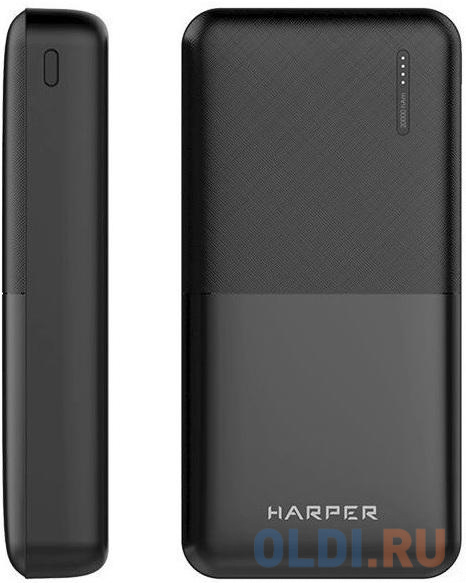 Внешний аккумулятор Power Bank 20000 мАч Harper PB-20011 BLACK черный, размер 25.8 х 140 х 67 мм - фото 4