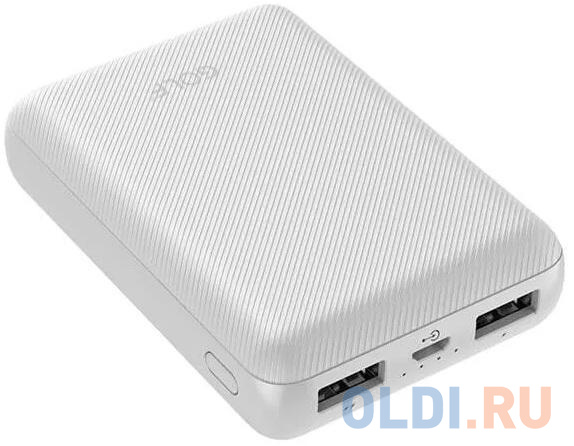 GOLF G42/ Powerbank 10000 mah + Кабель Micro usb /In Micro usb /Out USB 1 А, 2.1A/ White