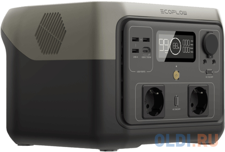 

Портативная зарядная станция 11000 мАч EcoFlow RIVER 2 Max черный серый