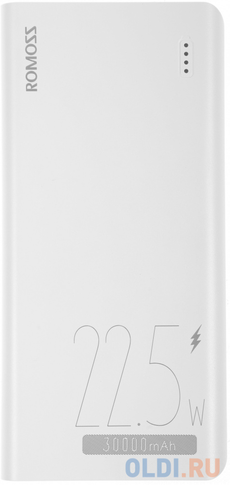 Внешний аккумулятор Power Bank 30000 мАч Romoss Sense 8F белый, размер 167х80х32,8 мм - фото 4