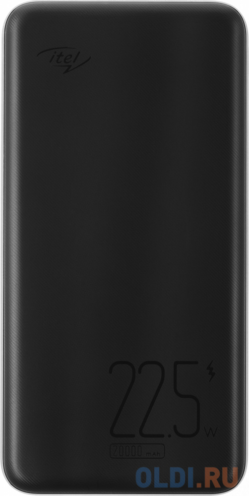 Внешний аккумулятор Power Bank 20000 мАч Itel Star 200F черный, размер 83x165.5 мм