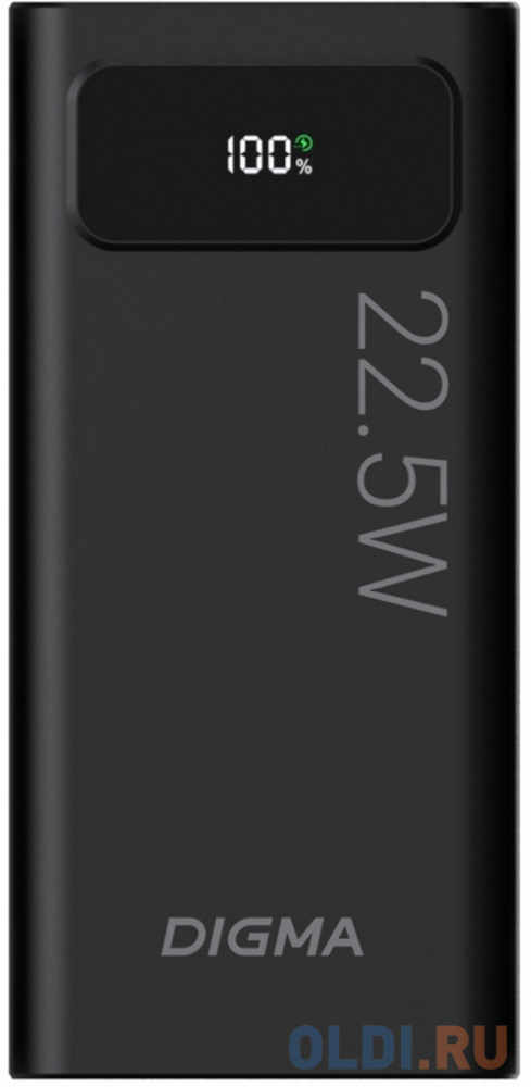 Внешний аккумулятор Power Bank 20000 мАч Digma DGPF20A черный, размер н/д
