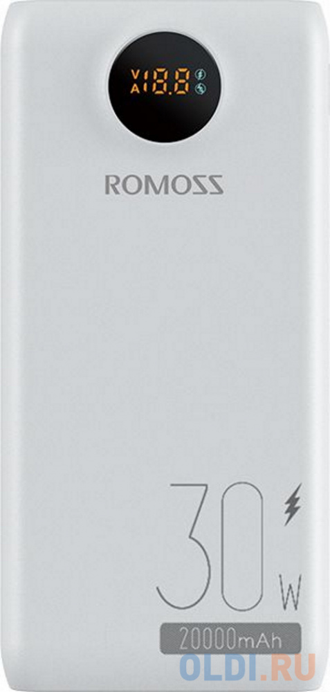 Внешний аккумулятор Power Bank 20000 мАч Romoss SW20S Pro белый, размер 81,2х168,5х23,8 мм - фото 2