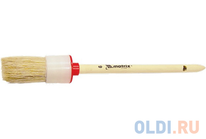 Кисть круглая №16 (55 мм), натуральная щетина, деревянная ручка// MTX валик для гипсокартона 150 мм игольчатый деревянная ручка 500 мм mtx