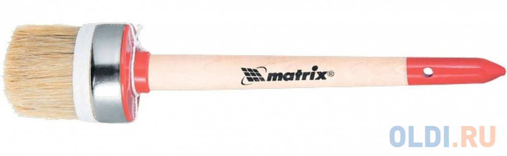 Кисть круглая Профи №14 (50 мм), натуральная щетина, деревянная ручка// MTX мастерок из нерж стали 80 х 60 х 60 мм для внутренних углов деревянная ручка matrix