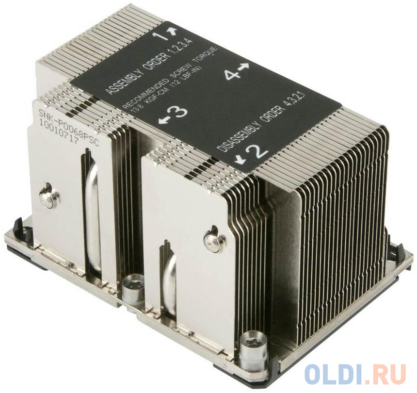Радиатор SuperMicro SNK-P0068PSC радиатор без вентилятора supermicro snk p0048p 2u up dp servers lga2011 square ilm 90x64x90