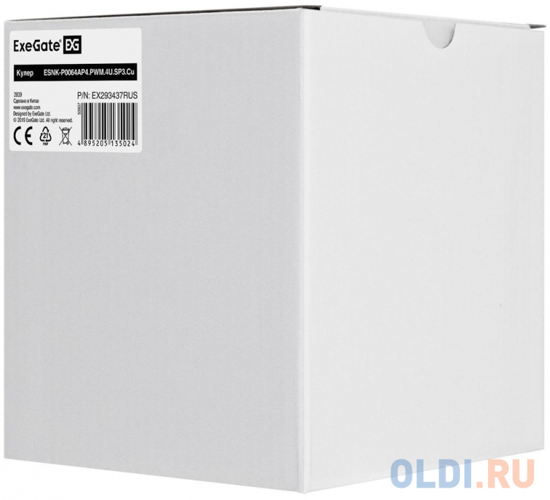 Кулер ExeGate ESNK-P0064AP4.PWM.4U.SP3.Cu (Al+Cu, 4U, 6 тепл. трубок, LGA SP3, TDP 280W, PWM, 1900-3800RPM, 2 ball bearing, 4pin, 44db, 730г, на винта фото