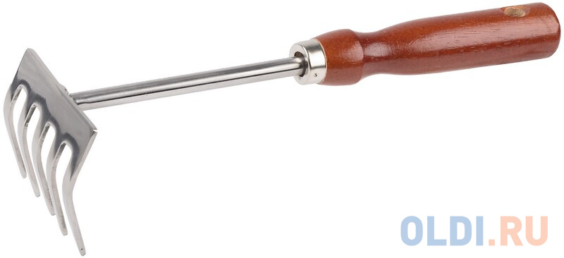 Грабельки GRINDA из нержавеющей стали с деревянной ручкой, 250 мм лопатка палетка с деревянной ручкой изогнутая 36 5 см