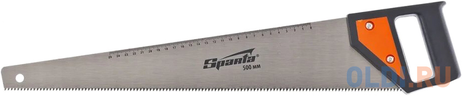Ножовка по дереву, 500 мм, 5-6 TPI, каленый зуб, линейка, пластиковая рукоятка// Sparta стамеска 32 мм плоская пластиковая рукоятка sparta