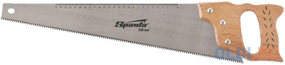 Ножовка по дереву, 500 мм, 7-8 ТРI, каленый зуб, линейка, деревянная рукоятка// Sparta ножовка по дереву для мелких пильных работ 320 мм цельнолитая однокомпонентная рукоятка matrix