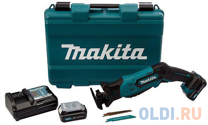 Ножовка MAKITA JR103DWAE  10.8В 2х2Ач Li-ion 0-3300об\\м ход-13мм рез-50мм 1.3кг чем б\\кл зам. пилки фото