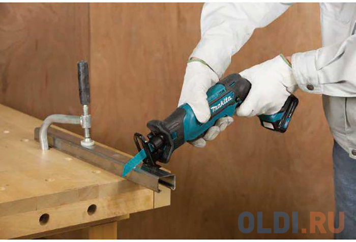 Ножовка MAKITA JR103DWAE  10.8В 2х2Ач Li-ion 0-3300об\\м ход-13мм рез-50мм 1.3кг чем б\\кл зам. пилки фото