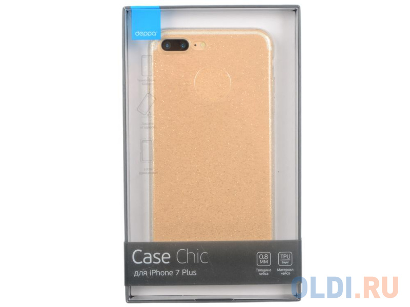 

Чехол Deppa Chic Case для Apple iPhone 7 Plus, золотой, 85300