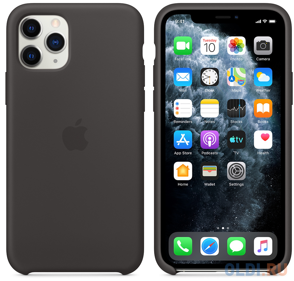 Чехол Apple Silicone Case для iPhone 11 Pro чёрный MWYN2ZM/A - фото 5