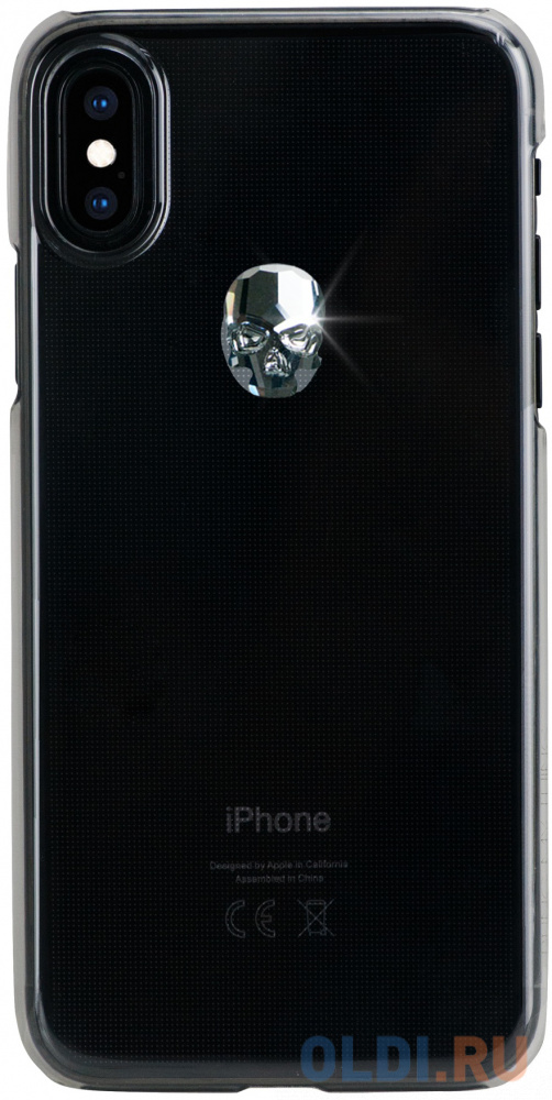 

Накладка Bling My Thing Treasure: Hematite Skull для iPhone X iPhone XS прозрачный