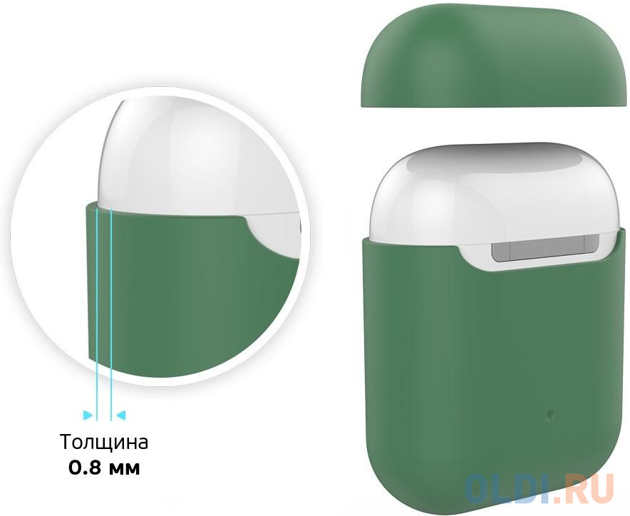 Чехол Deppa Ultra Slim для AirPods зеленый 47039 - фото 4