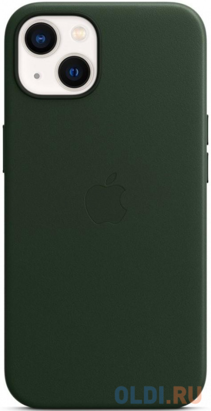 

Накладка Apple Leather Case with MagSafe для iPhone 13 зелёная секвойя MM173ZE/A