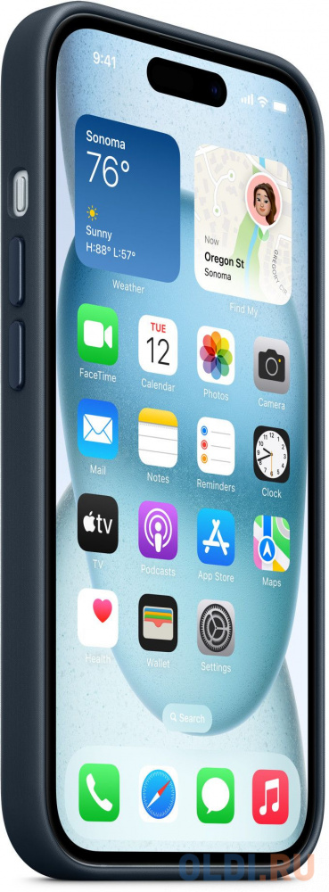 Чехол (клип-кейс) Apple FineWoven для iPhone 15 тихоокеанский синий - фото 6