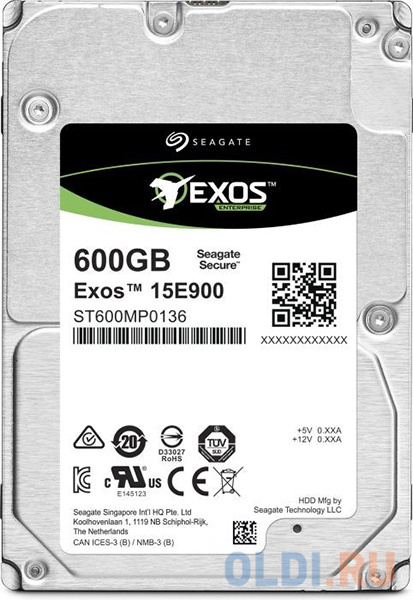 

Накопитель на жестком магнитном диске Seagate Жесткий диск Exos 15E900 HDD 600GB Seagate 512N ST600MP0136 2.5" SAS 12Gb/s 256Mb 15000rpm