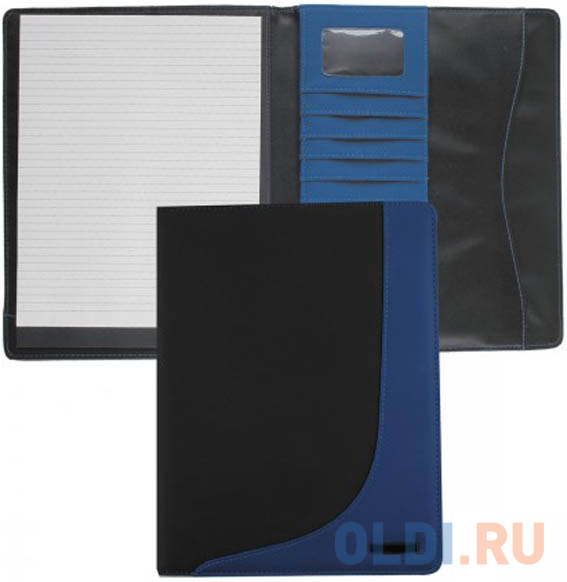 

Папка с блокнотом,PVC,комбинированная,черно-синяя,разм.32 х 24 см