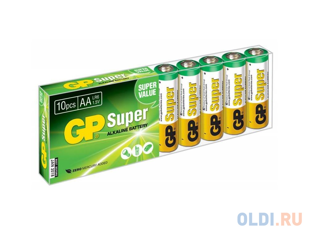 Батарейки GP 15A-B10 AA 10 шт батарейки ergolux lr23a bl 5 lr23 5 шт 12296