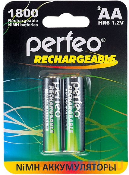 

Аккумуляторы 1800 mAh Perfeo AA1800mAh/2BL AA 2 шт